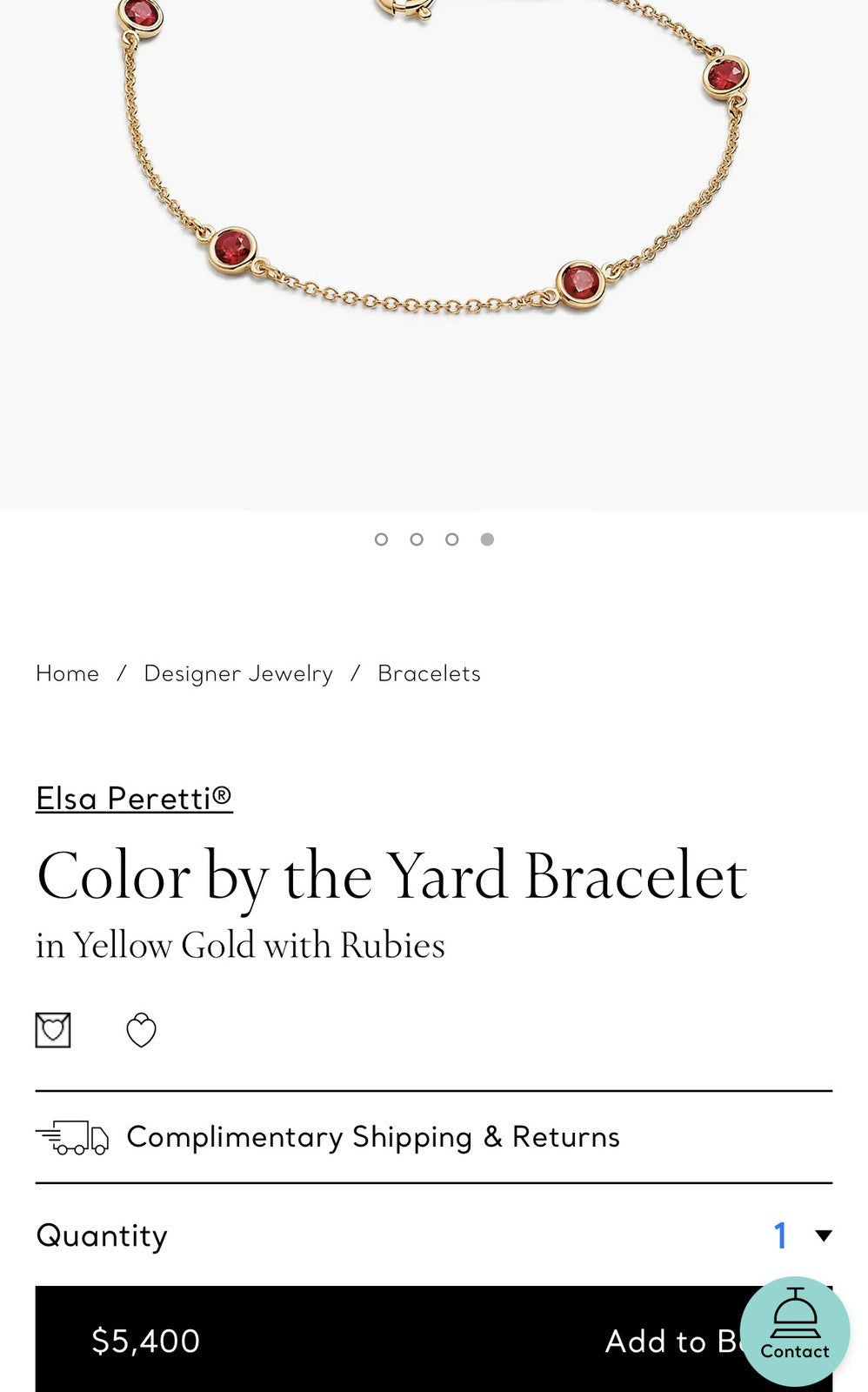 Tiffany & Co. Elsa Peretti .50ct Ruby by the Yard Bracelet - Platinum