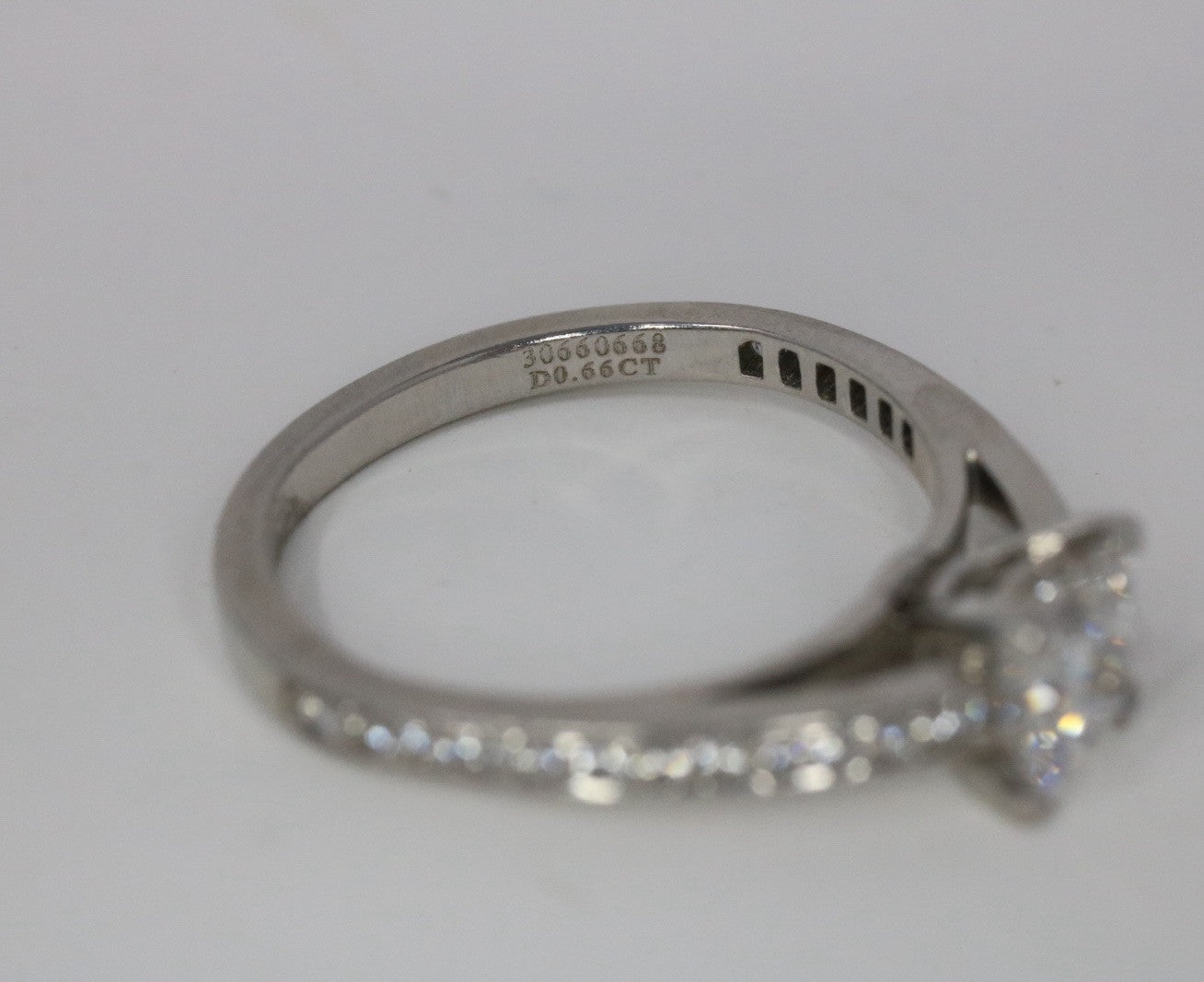Tiffany & Co Princess Cut .81ct Diamond Engagement Ring Platinum E VS1