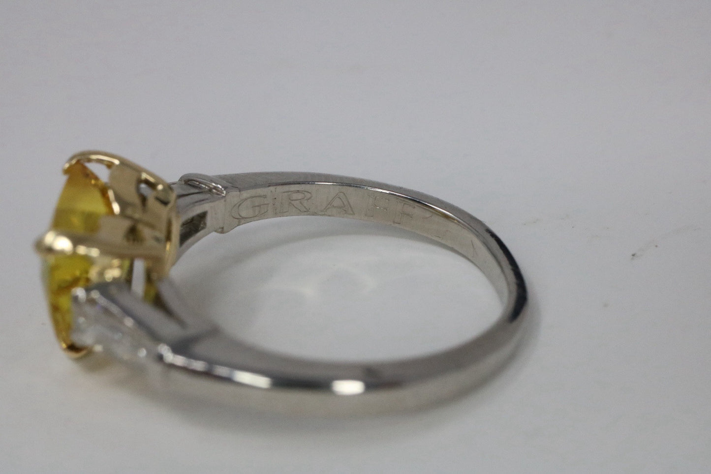 GRAFF Diamond And Sapphire Engagement Ring Platinum 18K $25k