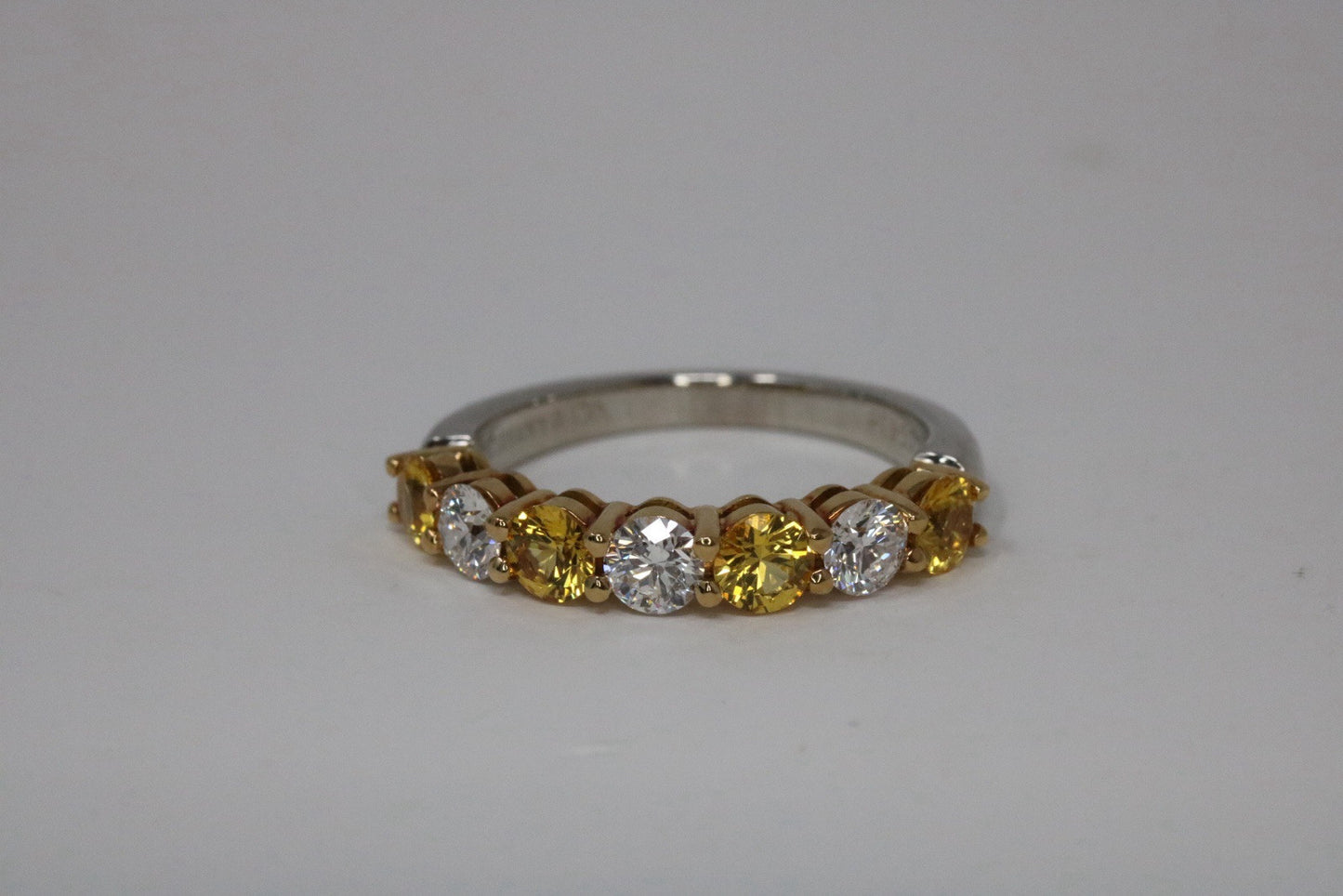 Tiffany & Co Platinum Diamond And Sapphire Band Ring 1.03 VS1
