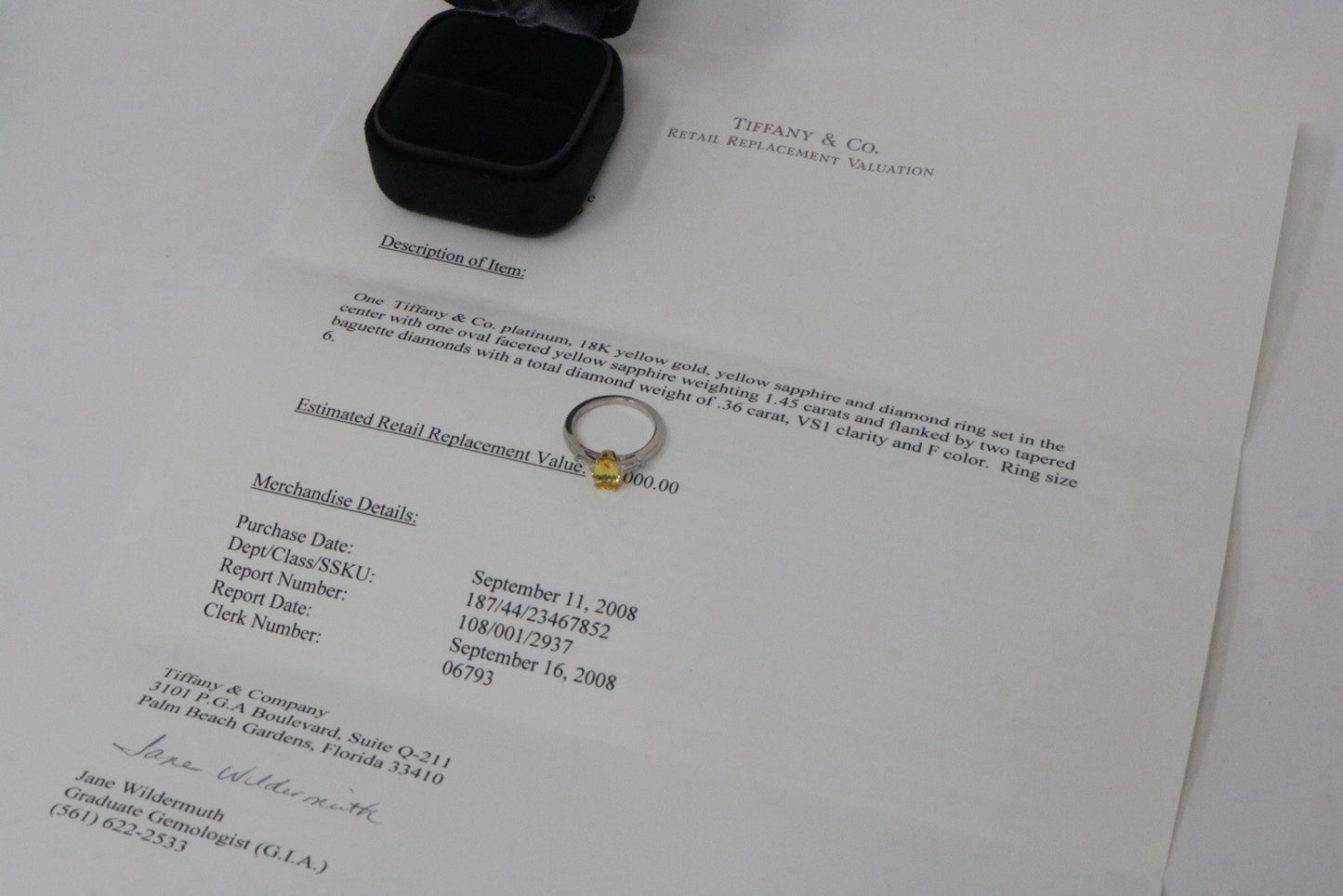 TIFFANY & CO Platinum 1.81ctw Sapphire And Diamond Oval Engagement Ring