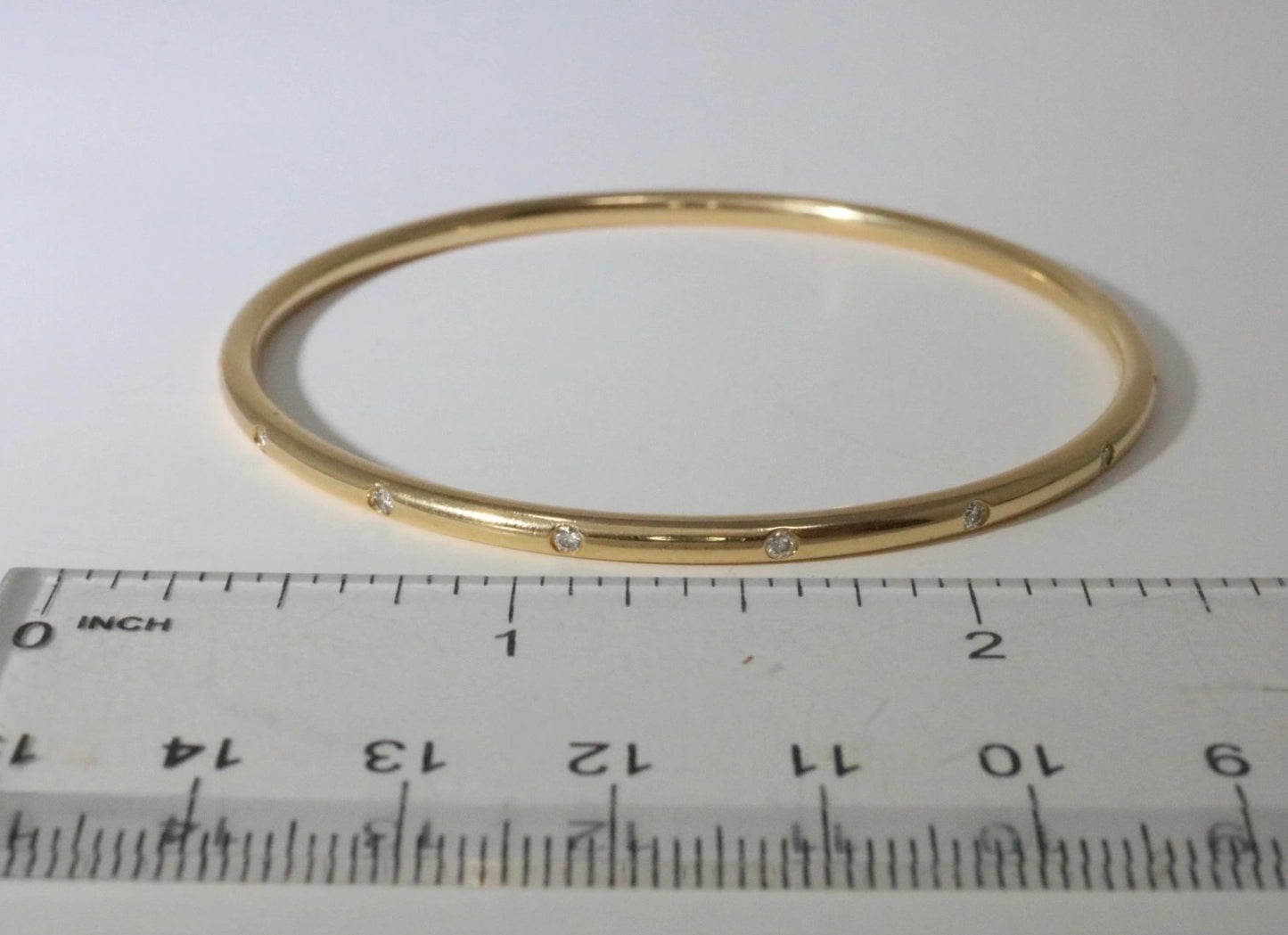 Tiffany & Co 18K Gold Diamond Etoile Bangle Bracelet