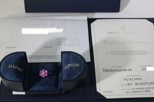 New Harry Winston Forget Me Not 2.27CT Diamond & Sapphire Flower Ring PT950