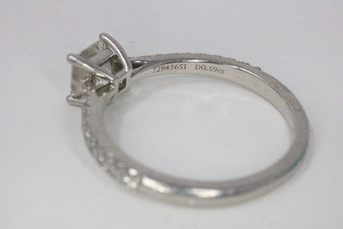 Tiffany & Co Platinum Novo Princess Cut Diamond Engagement Ring .77ct