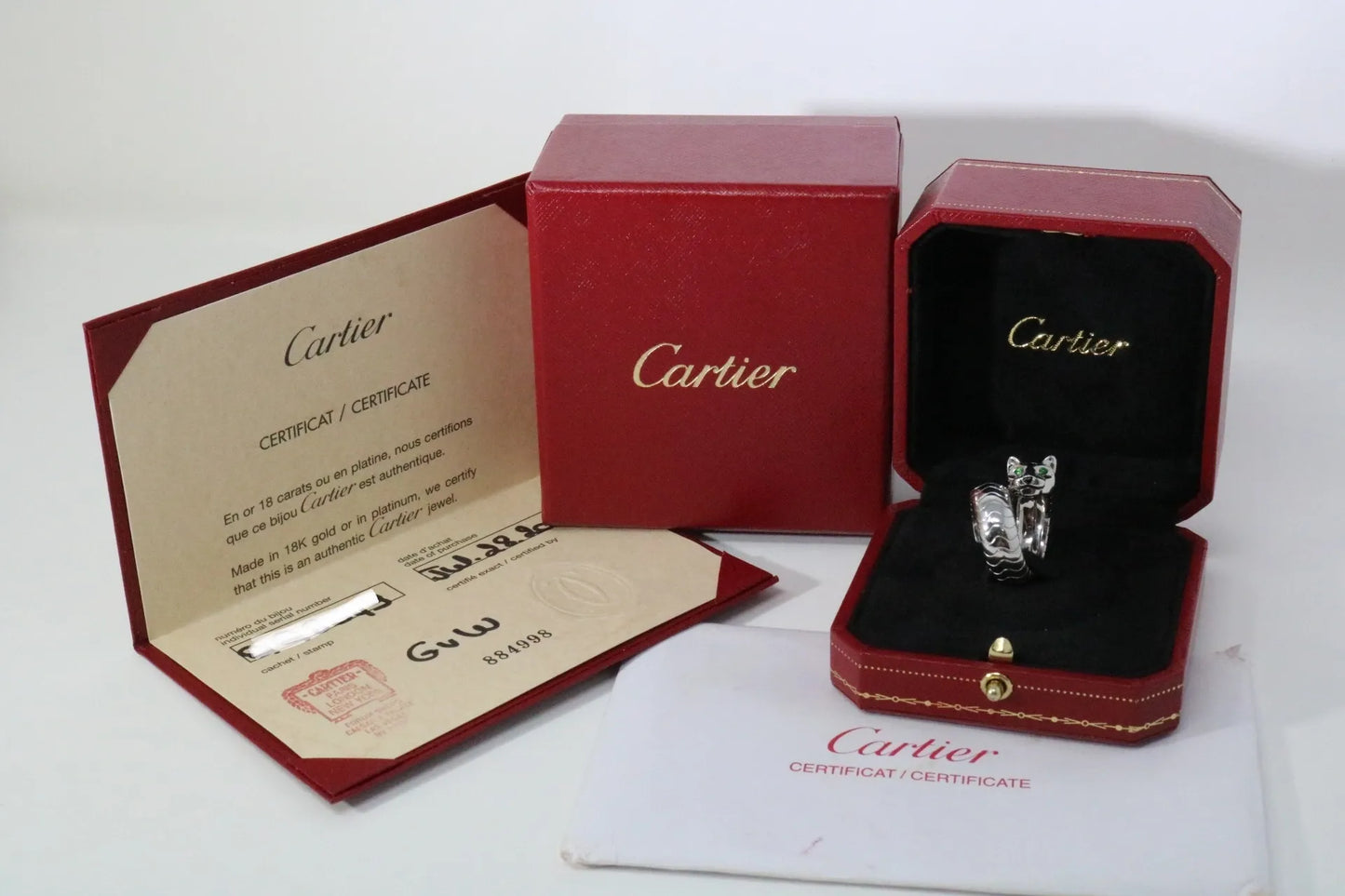 Cartier 18K WHITE GOLD LAKARDA PANTHERE RING