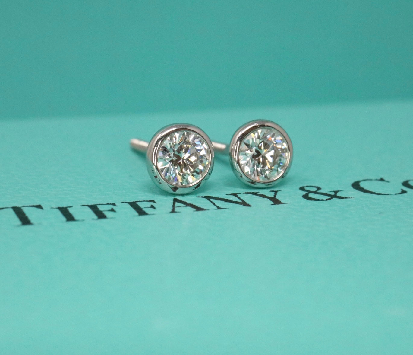 Tiffany & Co Elsa Peretti Diamond Stud Earrings .50ct Diamond By Yard