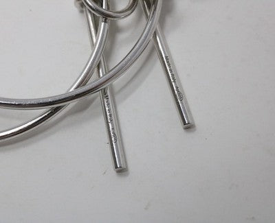 HERMES Silver 925 Medium Hoop Earrings