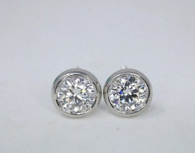 Tiffany & Co Peretti Plat .90ct VS1 Round Diamond By The Yard Stud Earrings