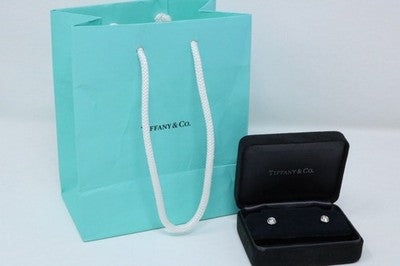 Tiffany & Co Peretti Plat .90ct VS1 Round Diamond By The Yard Stud Earrings