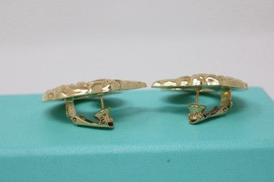 Bassani 14kt Italy Yellow Gold Horse Swirl Earrings Vintage
