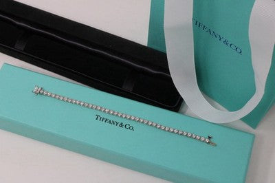 Tiffany & Co. Victoria 4.20ct Platinum Round Diamond Tennis Bracelet