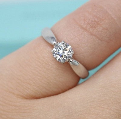 Tiffany & Co Platinum Round Diamond Engagement Ring Harmony VS1 G .45c