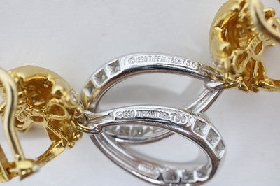 Tiffany & Co 18k Yellow Gold Signature X Diamond Dangle Earrings .90ct