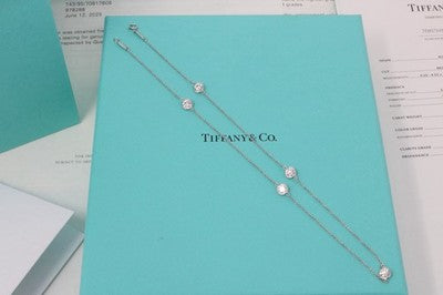 Tiffany & Co Peretti Platinum 1.73ct Diamond By The Yard Necklace