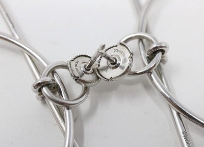HERMES Silver 925 Medium Hoop Earrings