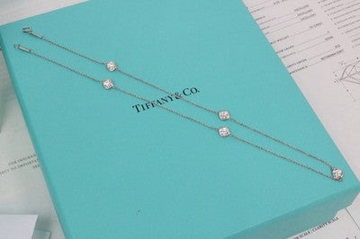Tiffany & Co Peretti Platinum 1.73ct Diamond By The Yard Necklace