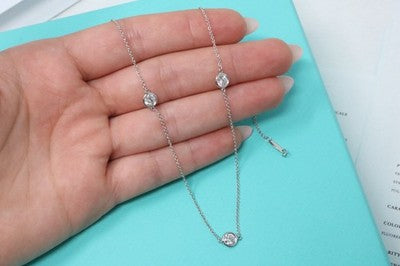 Tiffany & Co Peretti Platinum 1.73ct Diamond By The Yard Necklace