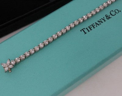 Tiffany & Co. Victoria 4.20ct Platinum Round Diamond Tennis Bracelet