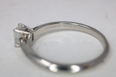 Tiffany Co Platinum .41ct Emerald Cut Diamond Engagement Ring
