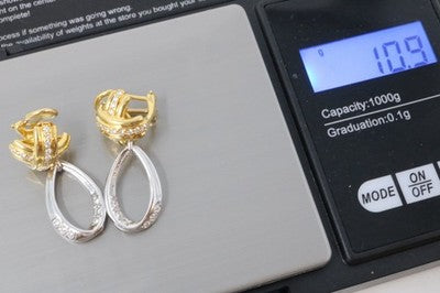 Tiffany & Co 18k Yellow Gold Signature X Diamond Dangle Earrings .90ct