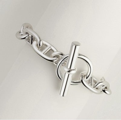 HERMES Bracelet Chaine d'ancre Large Model 925 Sterling Silver