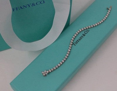 Tiffany & Co. Victoria 4.20ct Platinum Round Diamond Tennis Bracelet