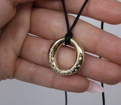 Tiffany & Co Elsa Peretti Diamond Sevillana Necklace 18k Yellow Gold