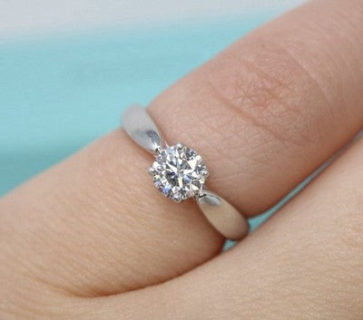Tiffany & Co Platinum Round Diamond Engagement Ring Harmony VS1 G .45c