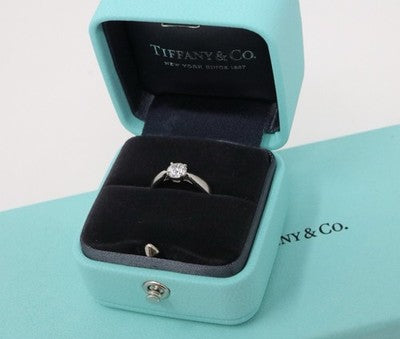 Tiffany & Co Platinum Round Diamond Engagement Ring Harmony VS1 G .45c