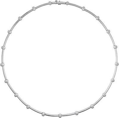 Tiffany & Co Platinum Diamond Bezel Bar Link Station Collar Necklace