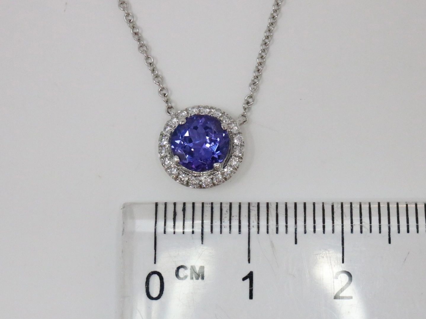 Tiffany & Co Soleste Diamond & Tanzanite Pendant Necklace In Platinum