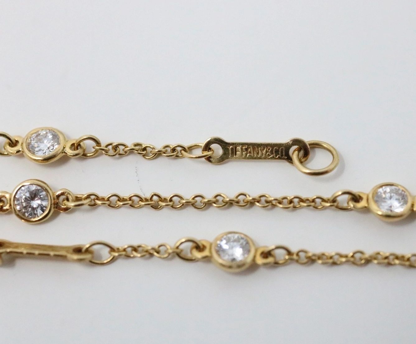 Tiffany & Co Elsa Peretti 5 Diamond By The Yard Bracelet Yellow Gold