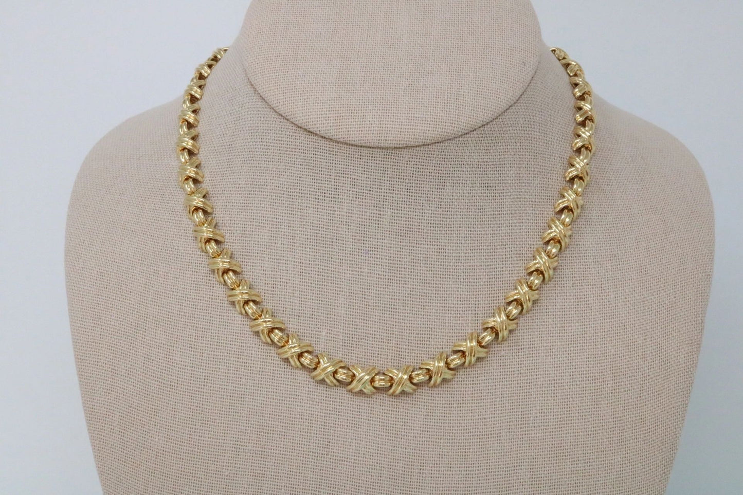 Tiffany & Co 18K Yellow Gold Signature X Necklace 16”