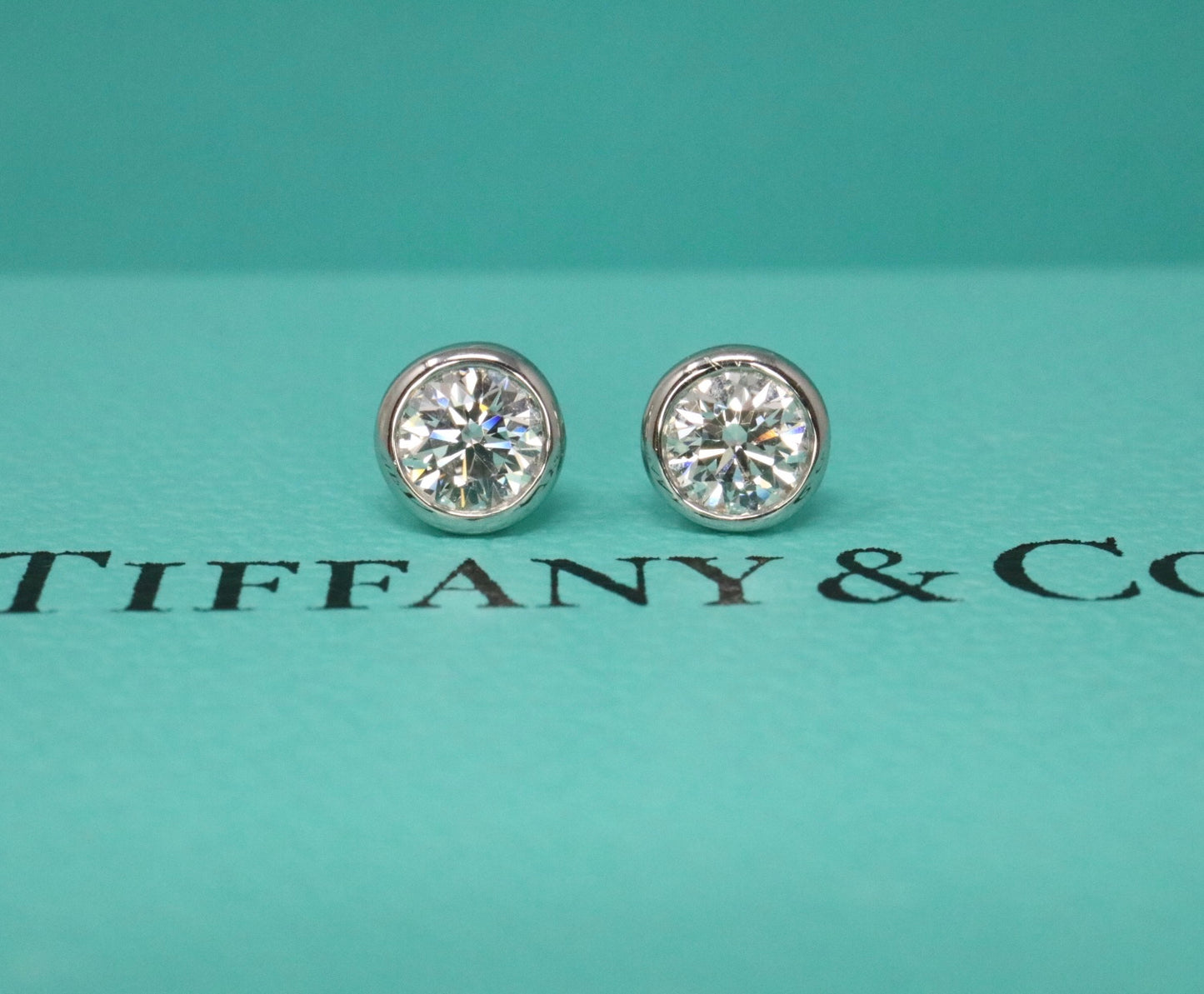 Tiffany & Co Elsa Peretti Diamond Stud Earrings .50ct Diamond By Yard