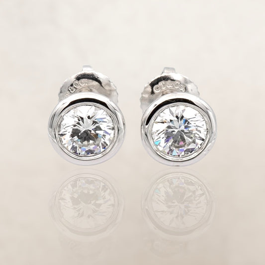 Tiffany & Co Elsa Peretti Diamond Stud Earrings .50ct Diamond By Yard