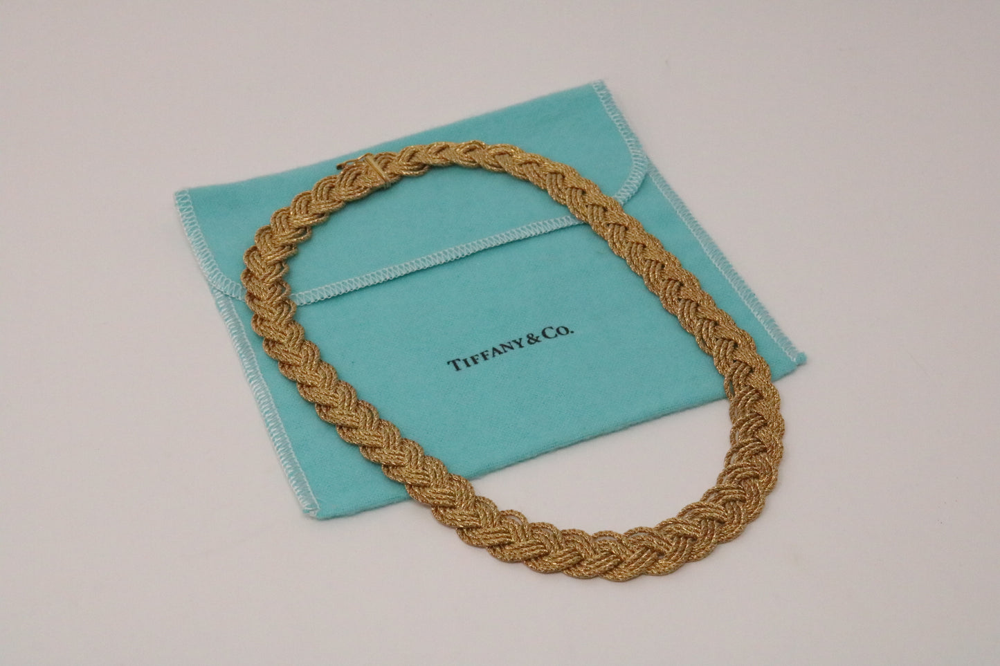 TIFFANY & CO 18K YELLOW GOLD BRAIDED MESH NECKLACE