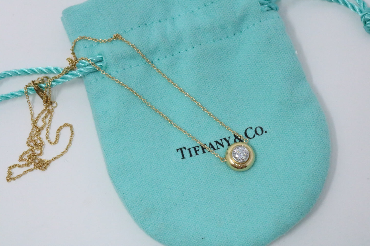 Tiffany & Co Solitaire Diamond Pendant Necklace .50ctw VS1 I