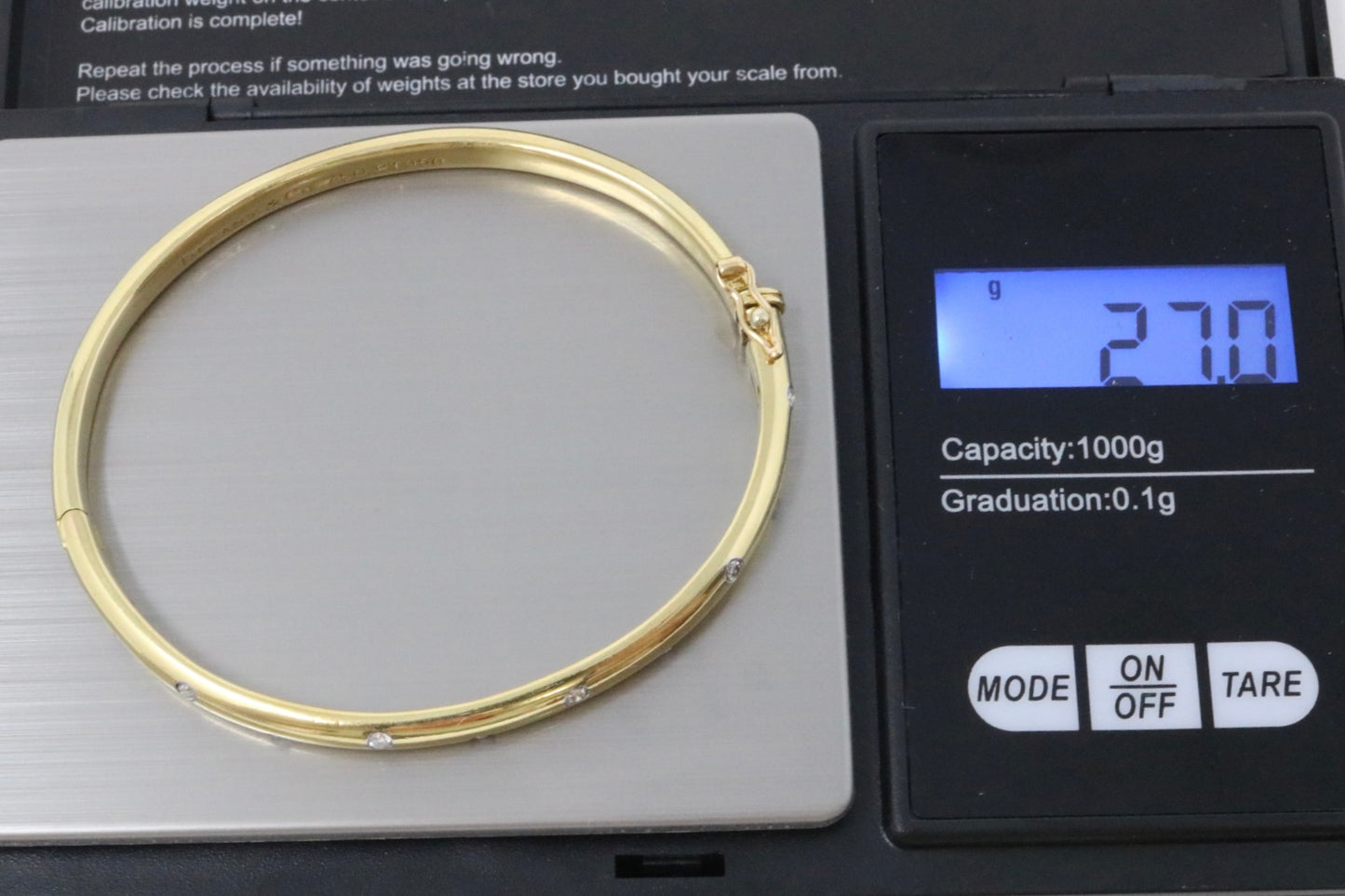 TIFFANY & Co 18k Gold Diamond Etoile Bangle Bracelet