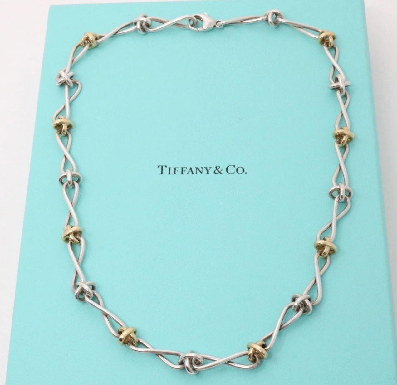 Tiffany & Co Paloma Picasso X Link Necklace Yellow Gold & Silver