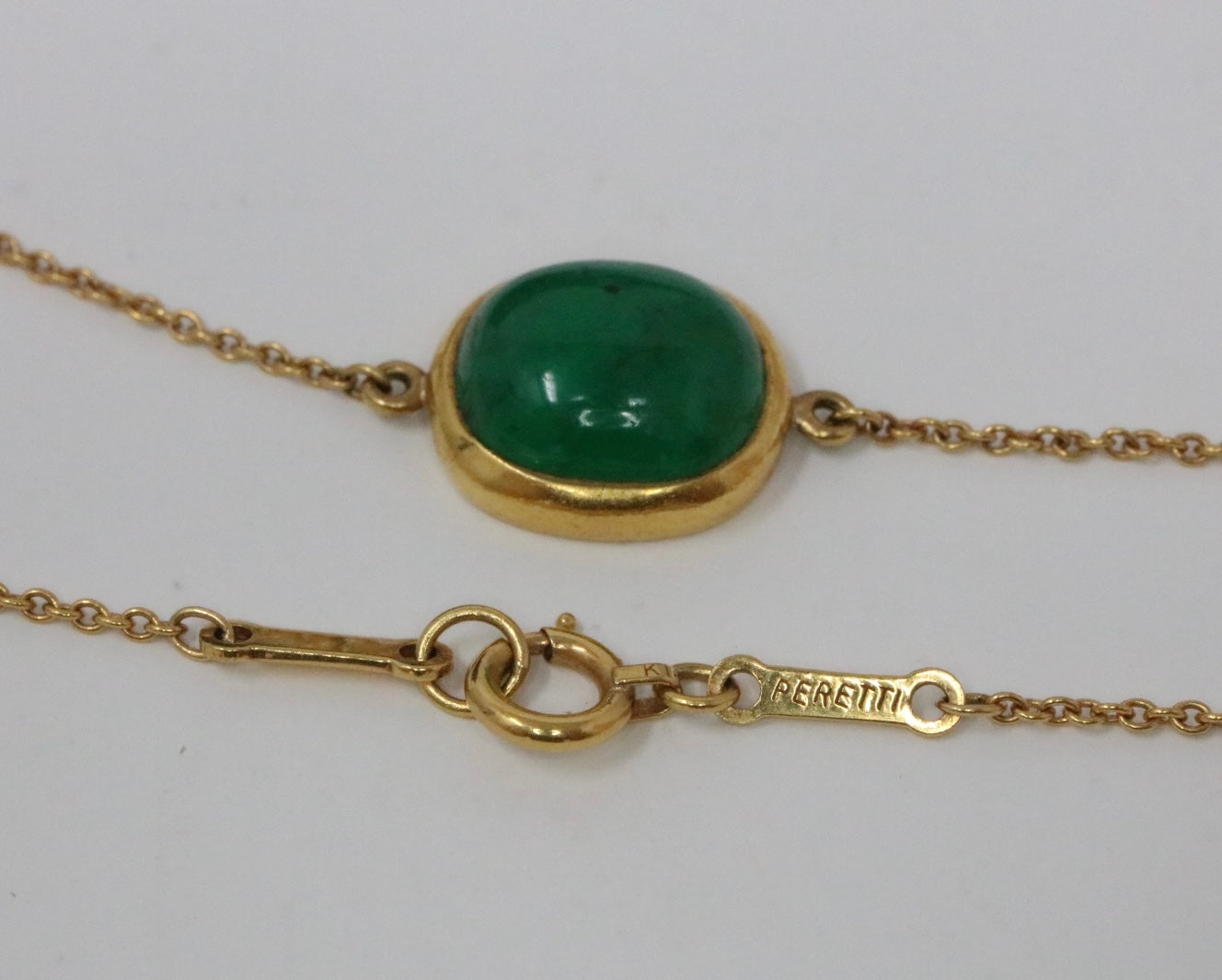 Tiffany & Co 18K Elsa Peretti Emerald Color By The Yard 6.00CT Necklace