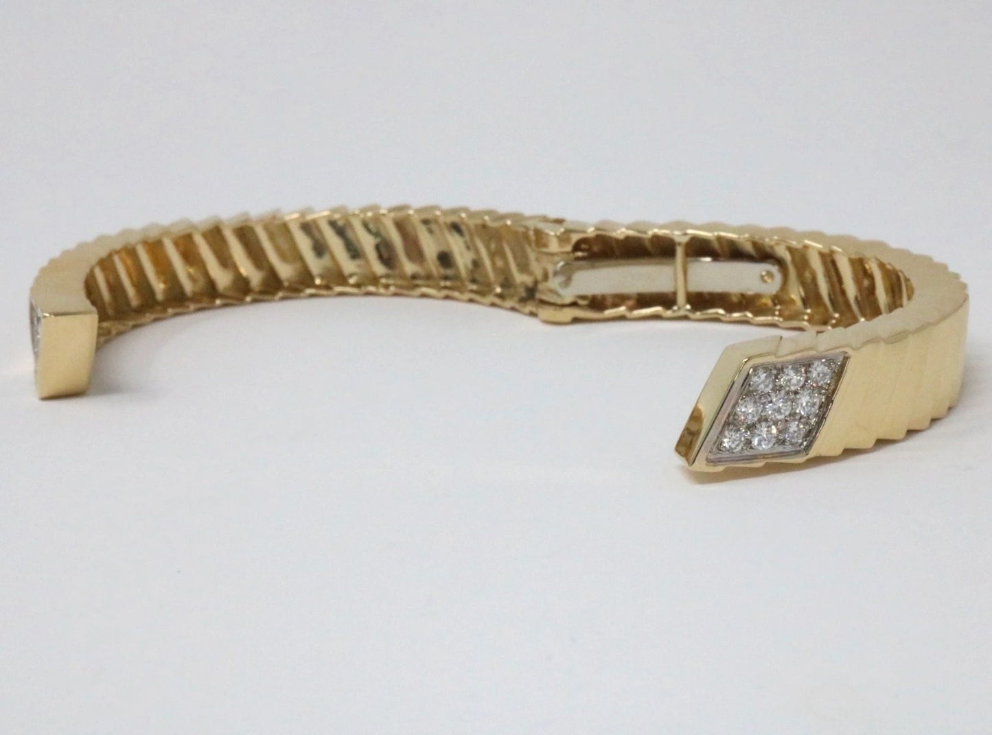 Tiffany & Co 18k Diamond Bangle Cuff Bracelet 1.0CTW 45grams