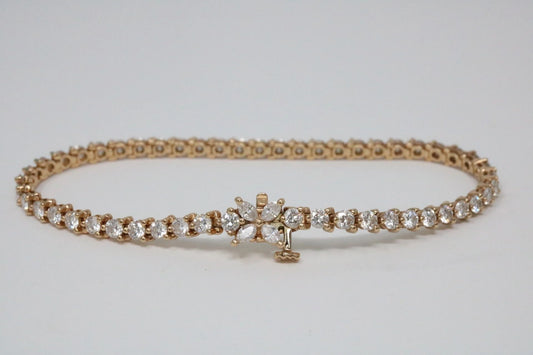 Tiffany & Co Victoria Marquise Diamond Tennis Bracelet Rose Gold 3.08CT