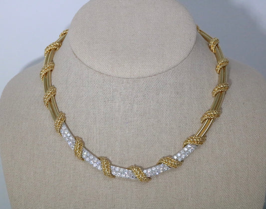 Tiffany & Co Shlumberger 18K Gold 4.00CTW Diamond Collar Rope Necklace