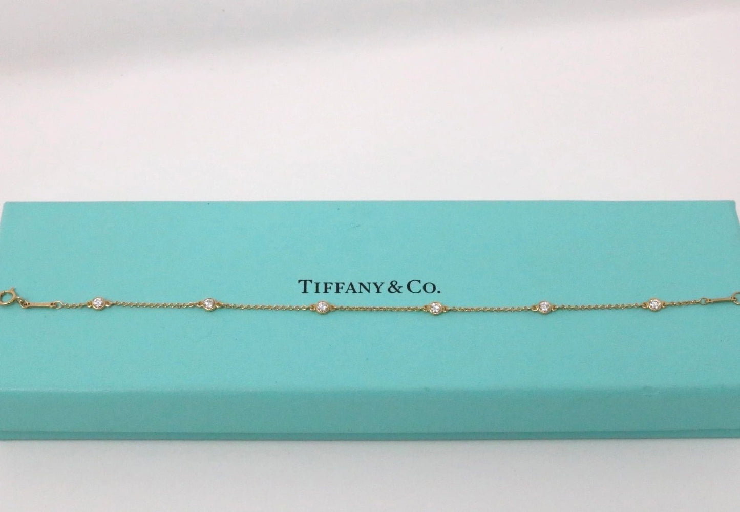 Tiffany & Co Elsa Peretti 5 Diamond By The Yard Bracelet Yellow Gold