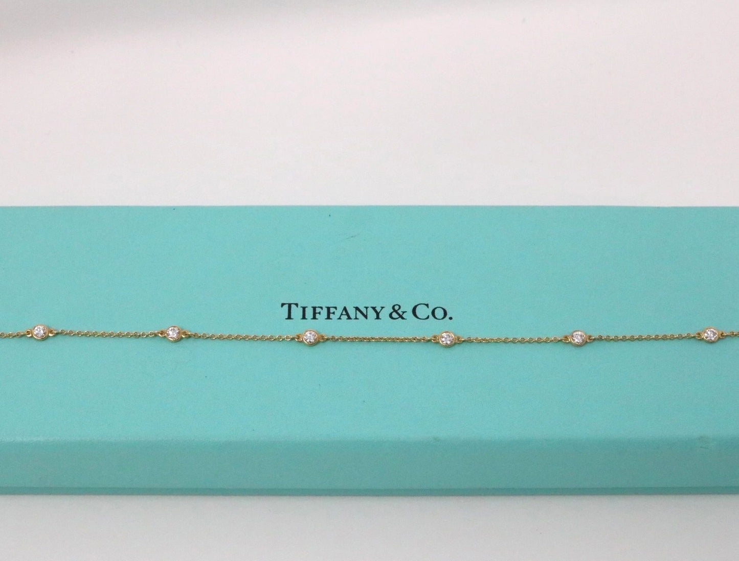 Tiffany & Co Elsa Peretti 5 Diamond By The Yard Bracelet Yellow Gold