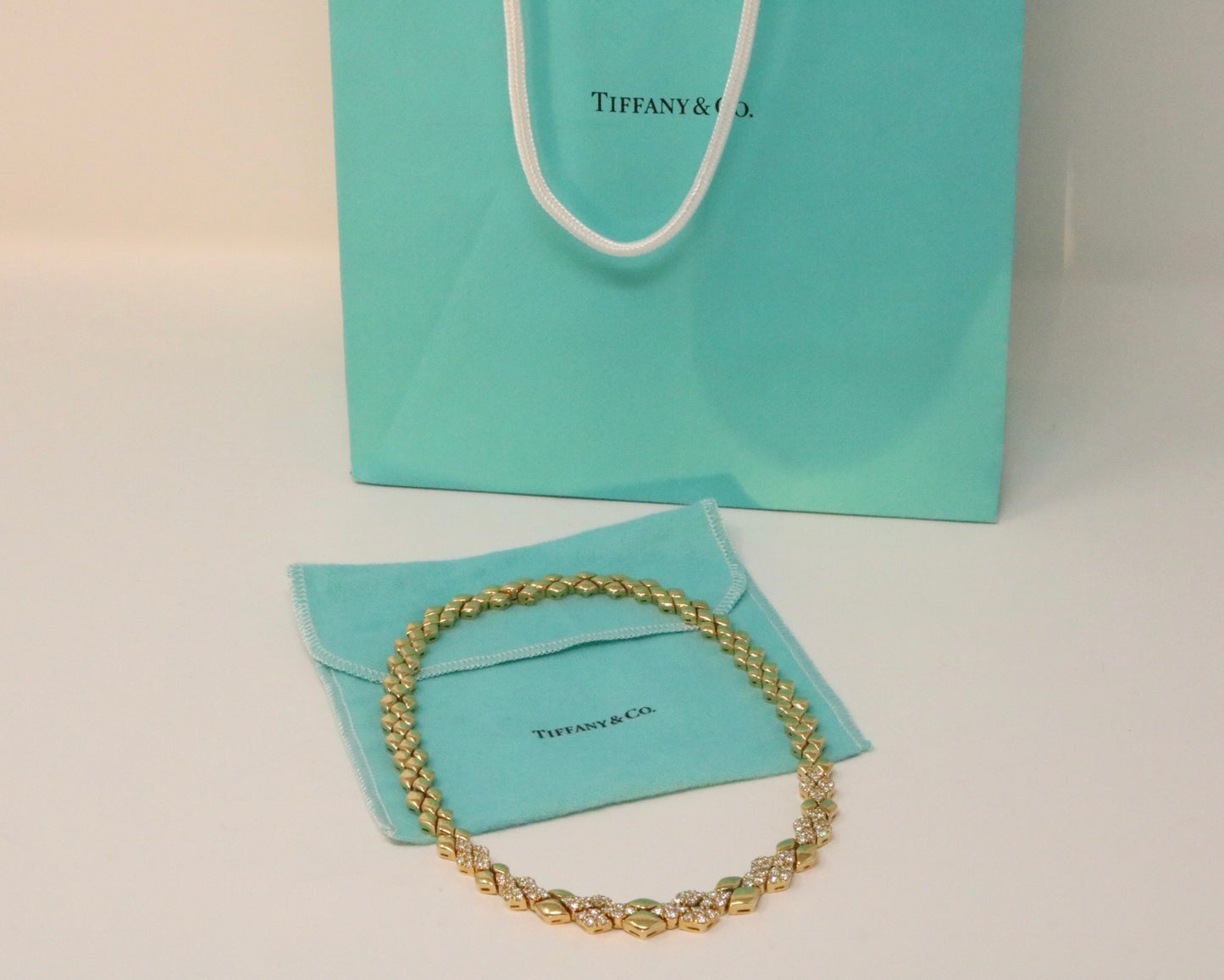 Tiffany & Co 18K Yellow Gold 6.00ctw Diamond Collar Necklace