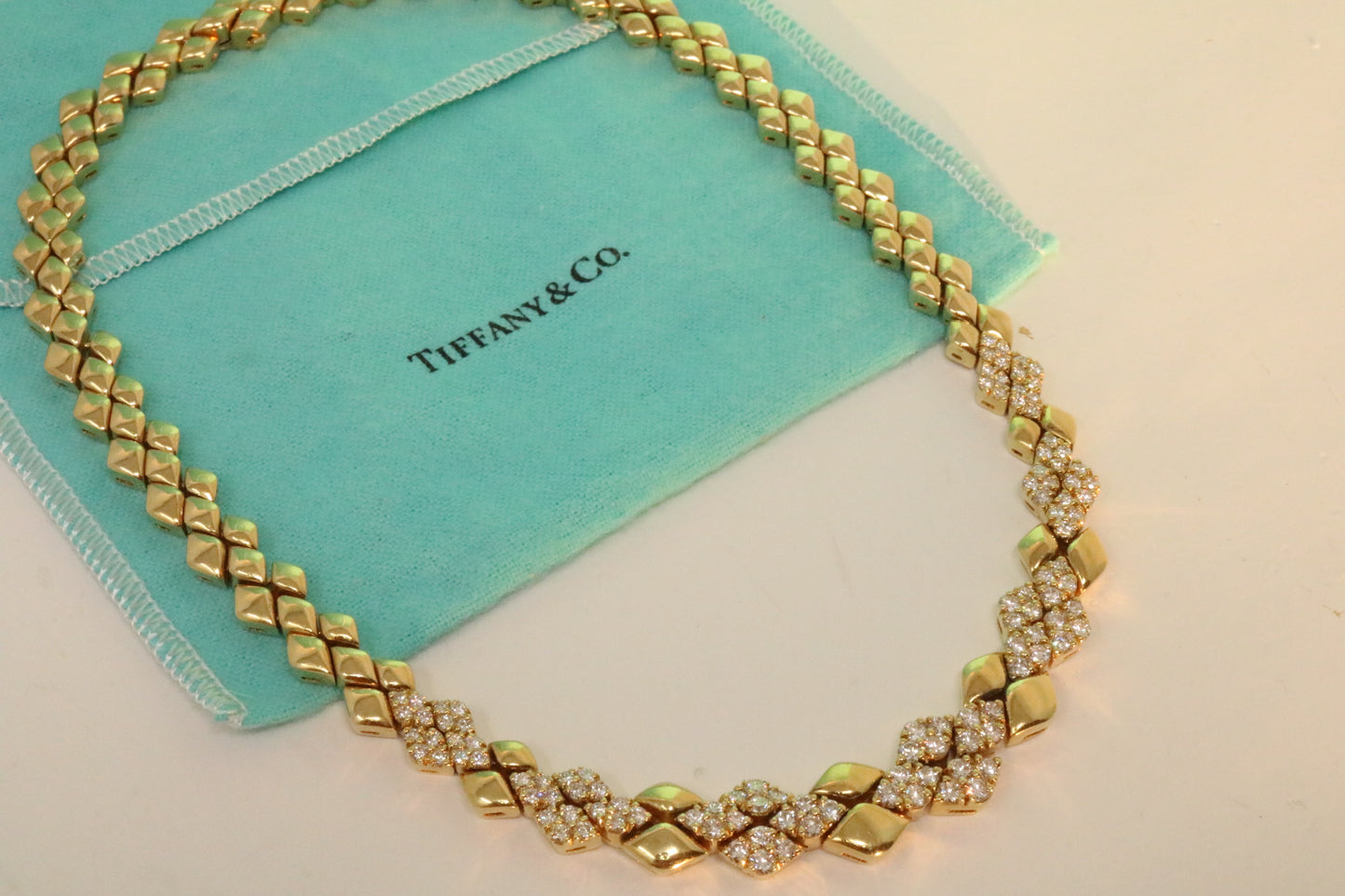 Tiffany & Co 18K Yellow Gold 6.00ctw Diamond Collar Necklace