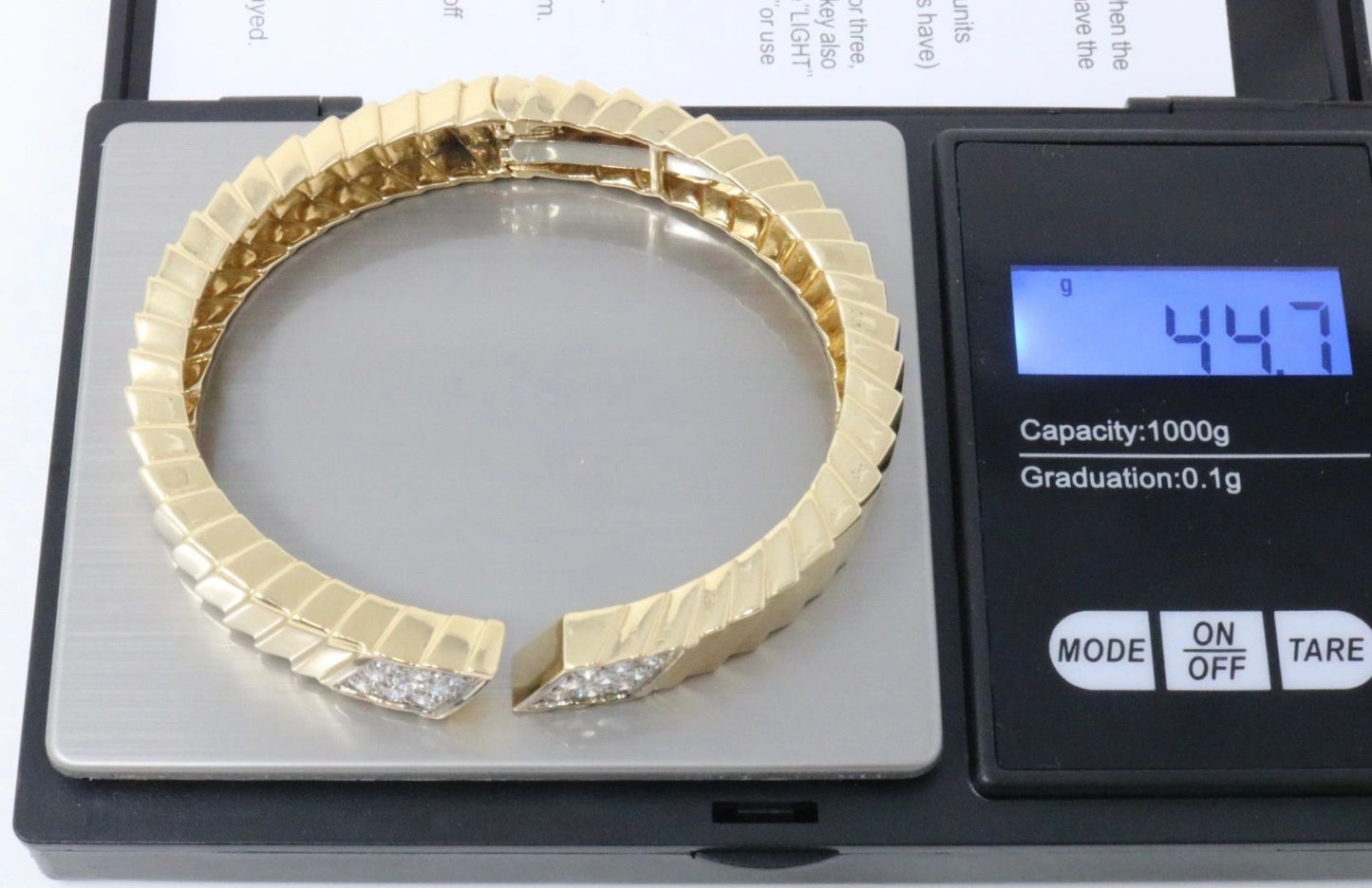 Tiffany & Co 18k Diamond Bangle Cuff Bracelet 1.0CTW 45grams