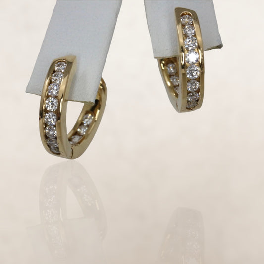 Tiffany & Co Diamonds Inside Out Hoop Earrings .73ctw 18k Gold