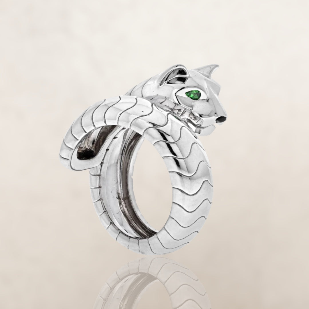 Cartier 18K WHITE GOLD LAKARDA PANTHERE RING